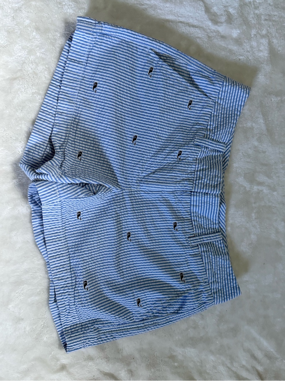 Vineyard Vines Blue and White Striped Embroidered Women’s Shorts